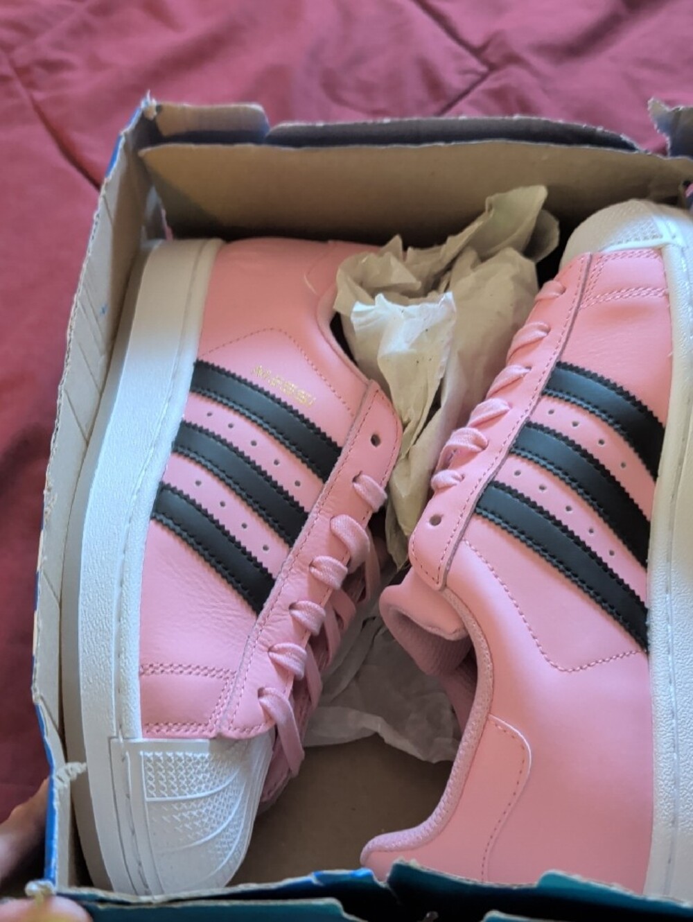 adidas Pink and Black Womens Superstar Messi Sneakers Size W8 - Picture 7 of 7